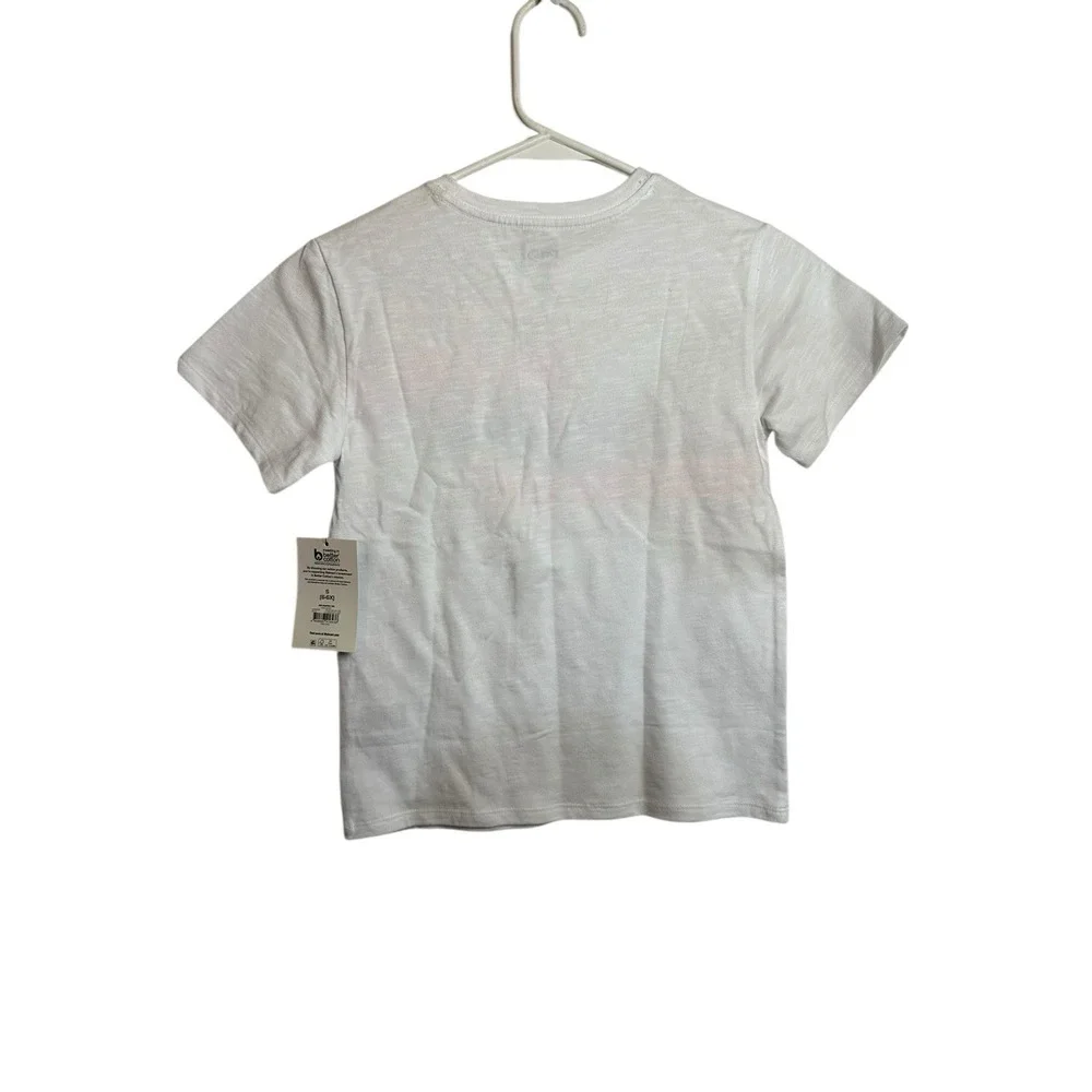 athletic works girls white short sleeve shirt size small‎ 6 6x